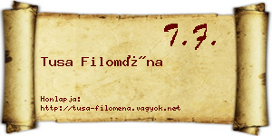 Tusa Filoména névjegykártya